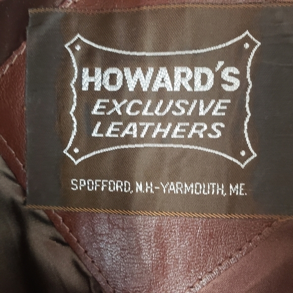 VTG Howard's Mens Leather Sport Coat Made in the USA Size 46 - Picture 10 of 12